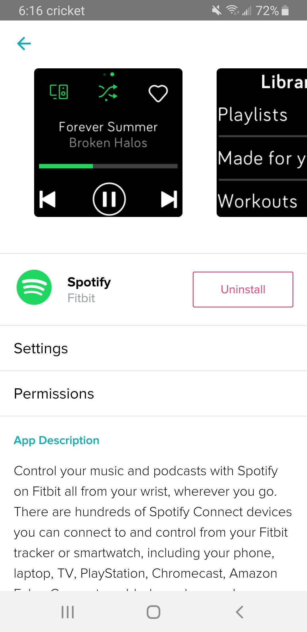 Spotify and fitbit
