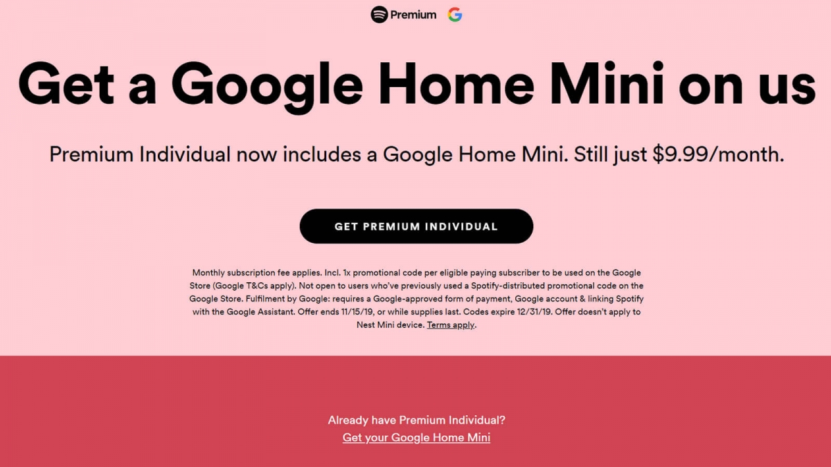 Do Spotify Premium Student Get The Free Google Home Mini